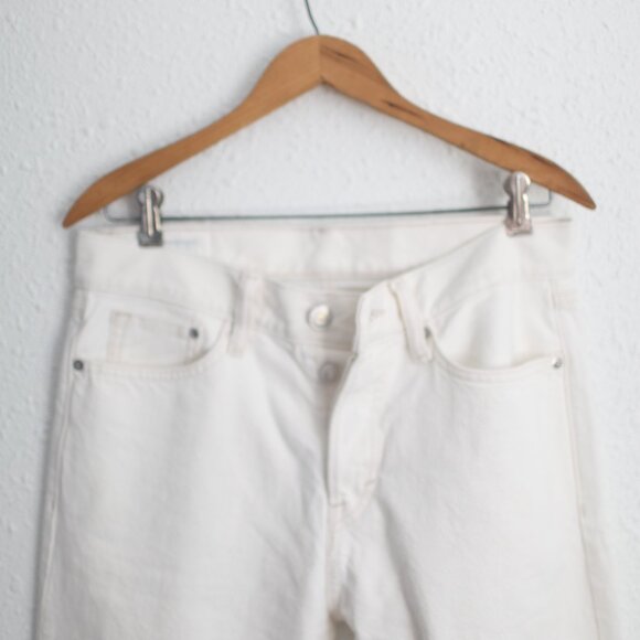 H & M relaxed fit button fly off white denim jeans mens 30/30 - Picture 6 of 7